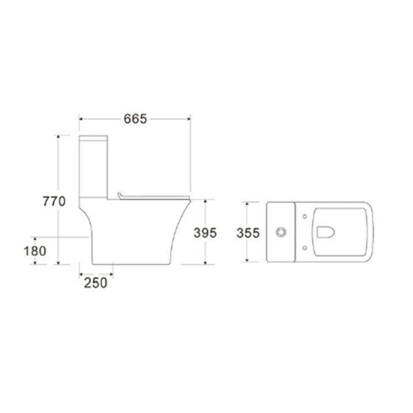 Ceramica Faenza Monica Λεκάνη Δαπέδου Χ.Π Rimless 66,5 εκ.